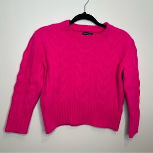 Banana Republic black label hot pink barbiecore 100% merino wool‎ sweater